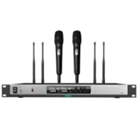 Récepteur de microphone True Diversity à 2 canaux + 2 micros portables