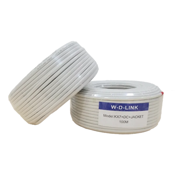 Câble coaxial KX7 avec alimentation et jacket 100m