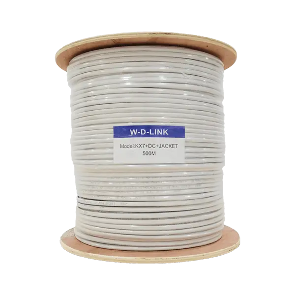 Câble coaxial KX7 avec alimentation et jacket 500m