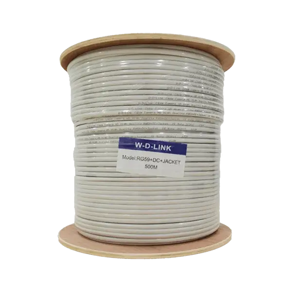 Câble coaxial RG59 avec alimentation et jacket 500m