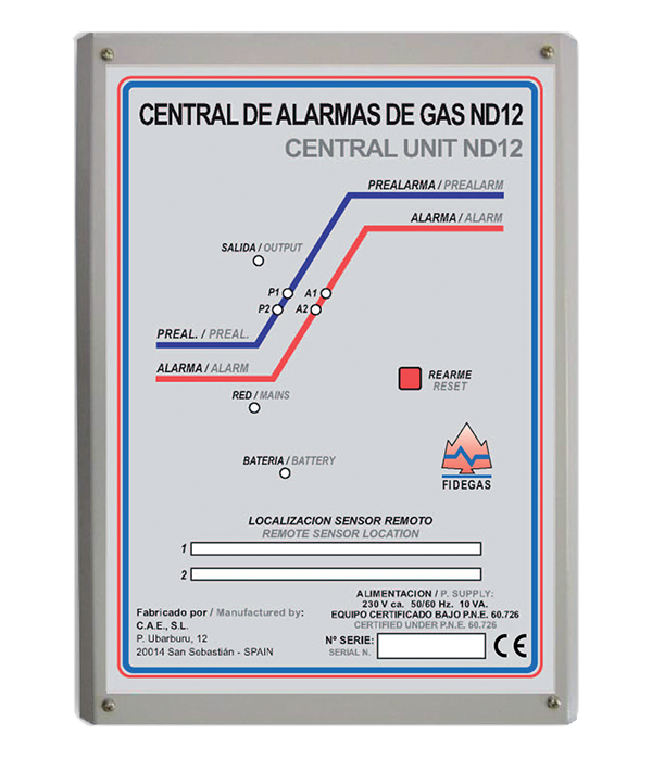 Centrale de détection de gaz - Fidegas · Réf. C/ND