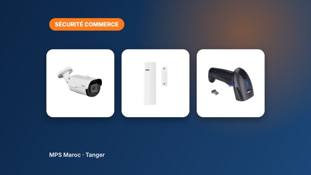 Caméra, contact d’ouverture et scanner de codes-barres pour commerce